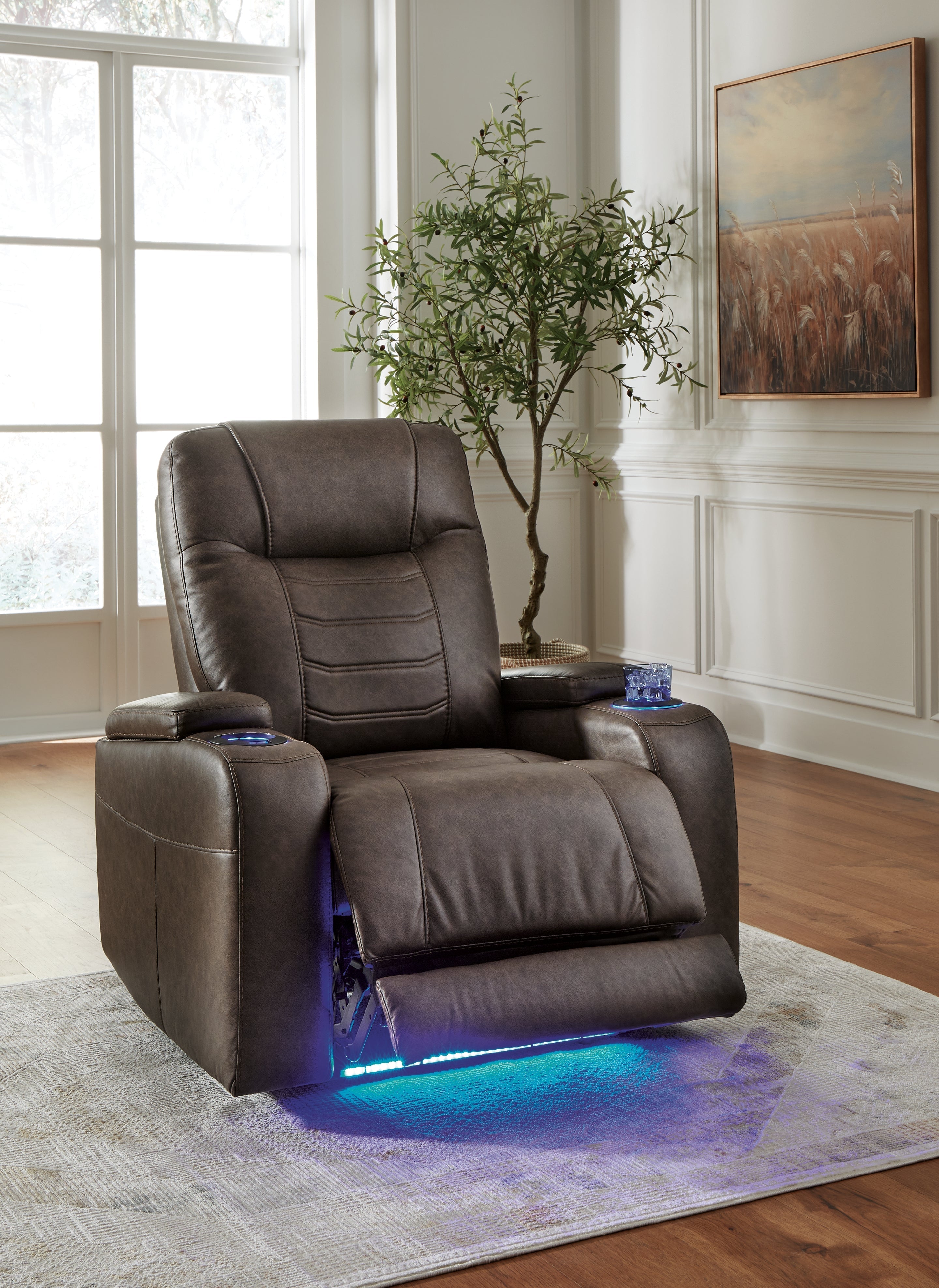 Schooner Rocks Umber Power Recliner/ADJ Headrest