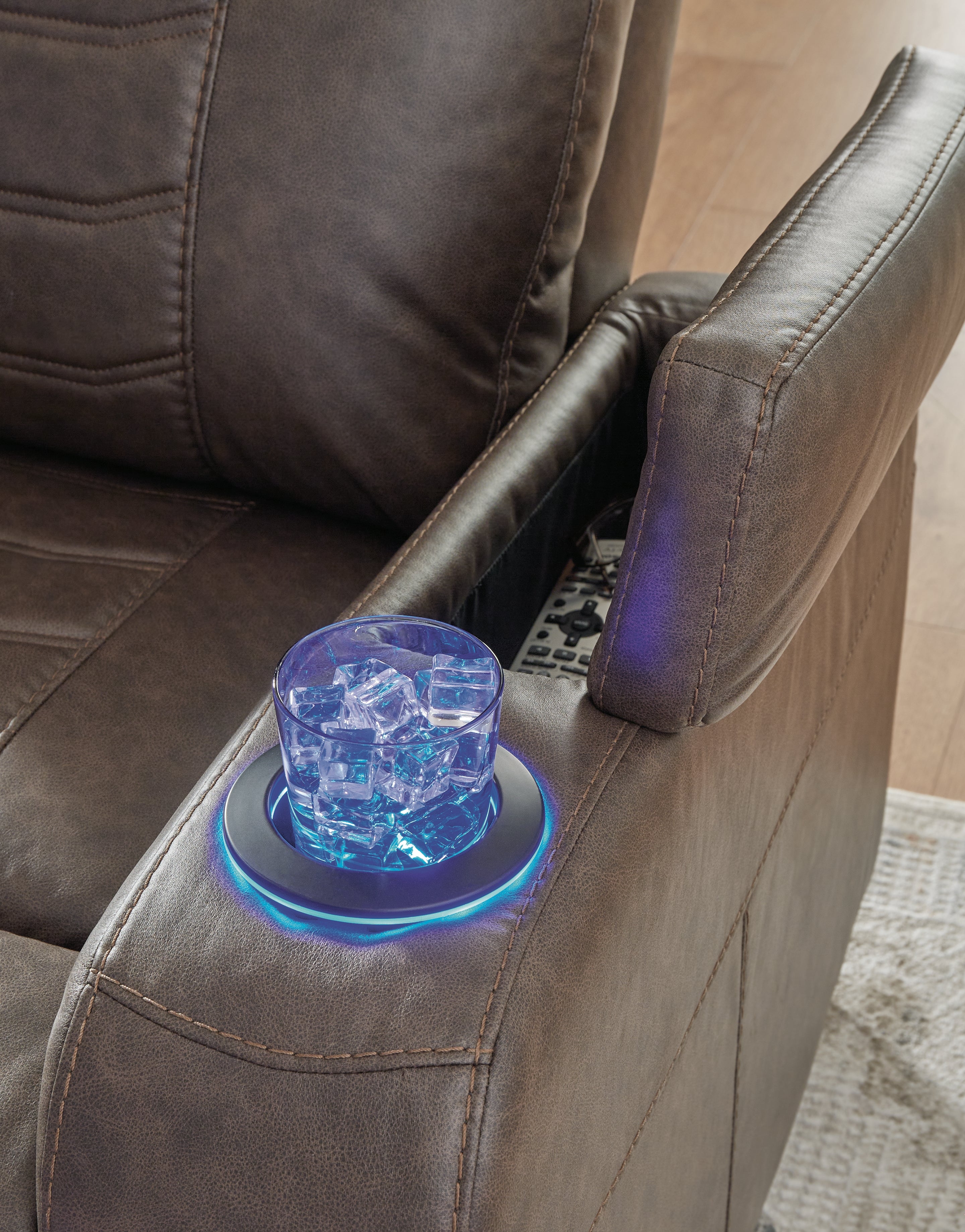 Schooner Rocks Umber Power Recliner/ADJ Headrest