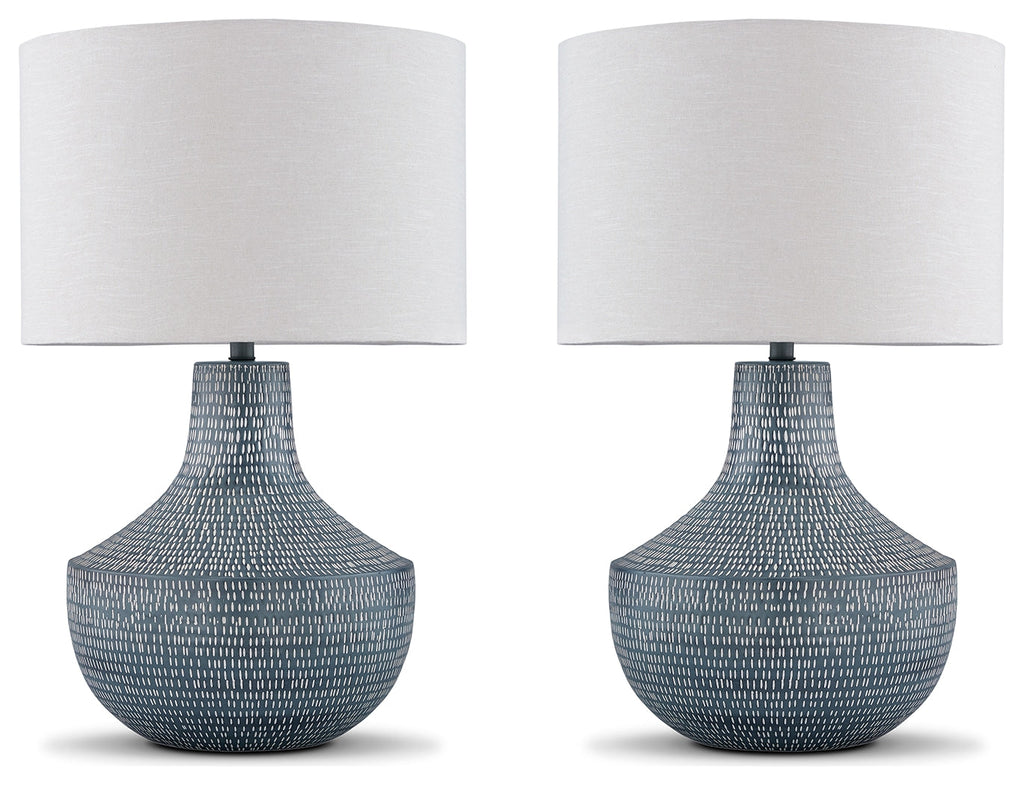 Schylarmont Antique Gray/White 2-Piece Lamp Set