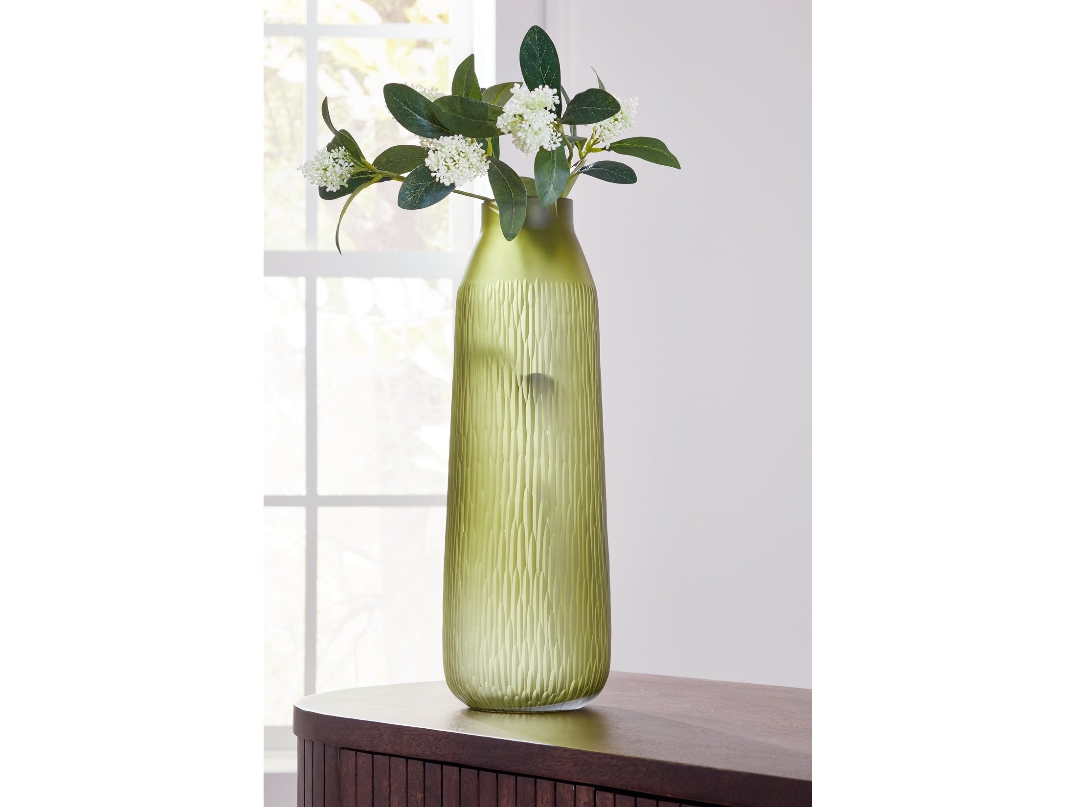 Scottyard Olive Green Vase (17.25"H)