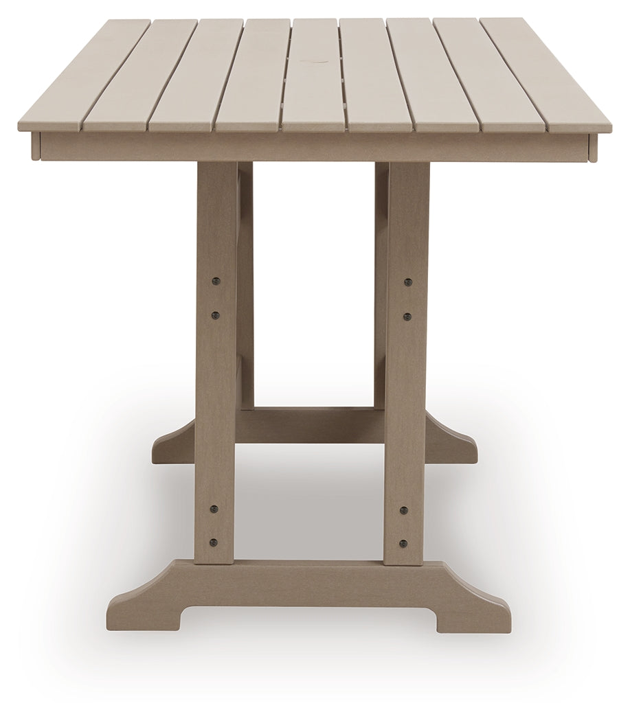 Seacliff Beach Medium Brown RECT COUNTER TABLE W/UMB OPT