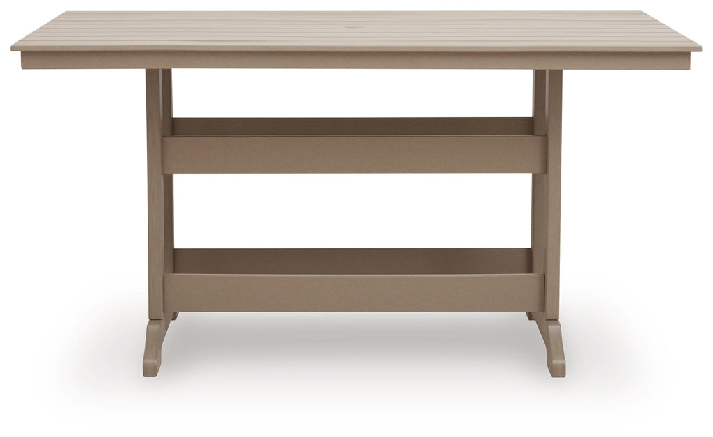 Seacliff Beach Medium Brown RECT COUNTER TABLE W/UMB OPT