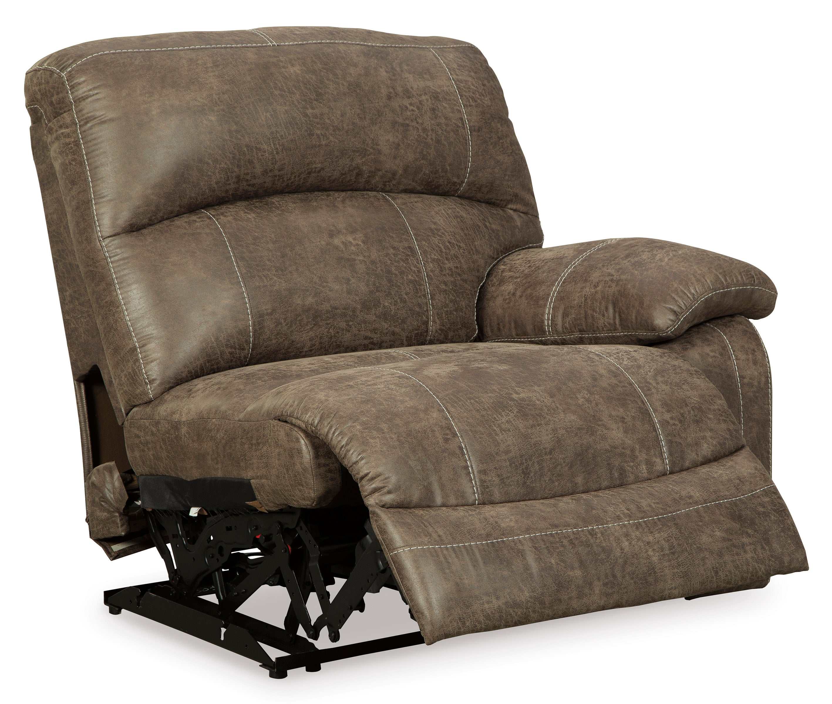 Segburg Faux Leather 2 Pc Power Reclining Sectional w/ Console, Driftwood