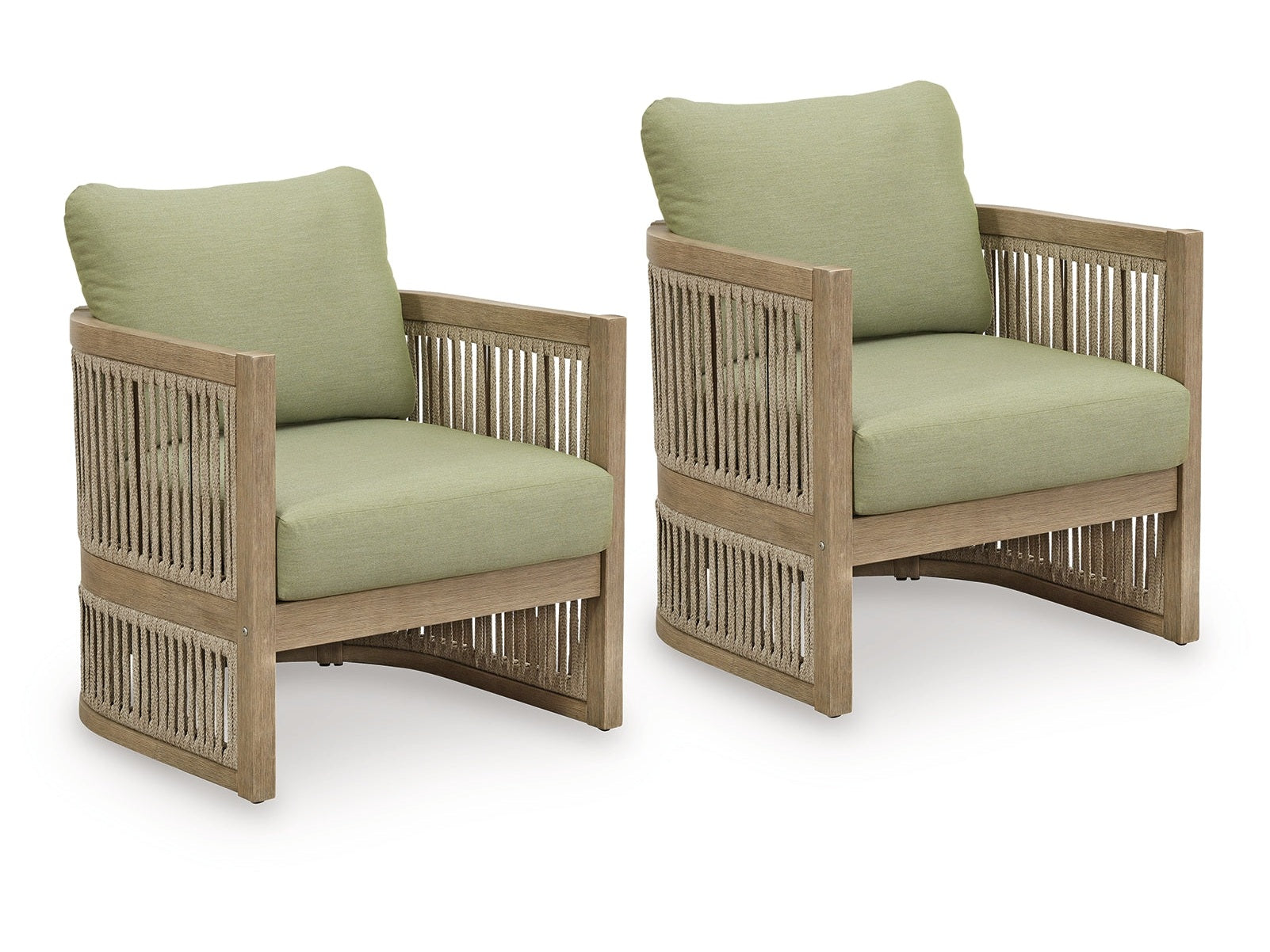 Serena Shores Beige/Green Lounge Chair w/Cushion (Set of 2)