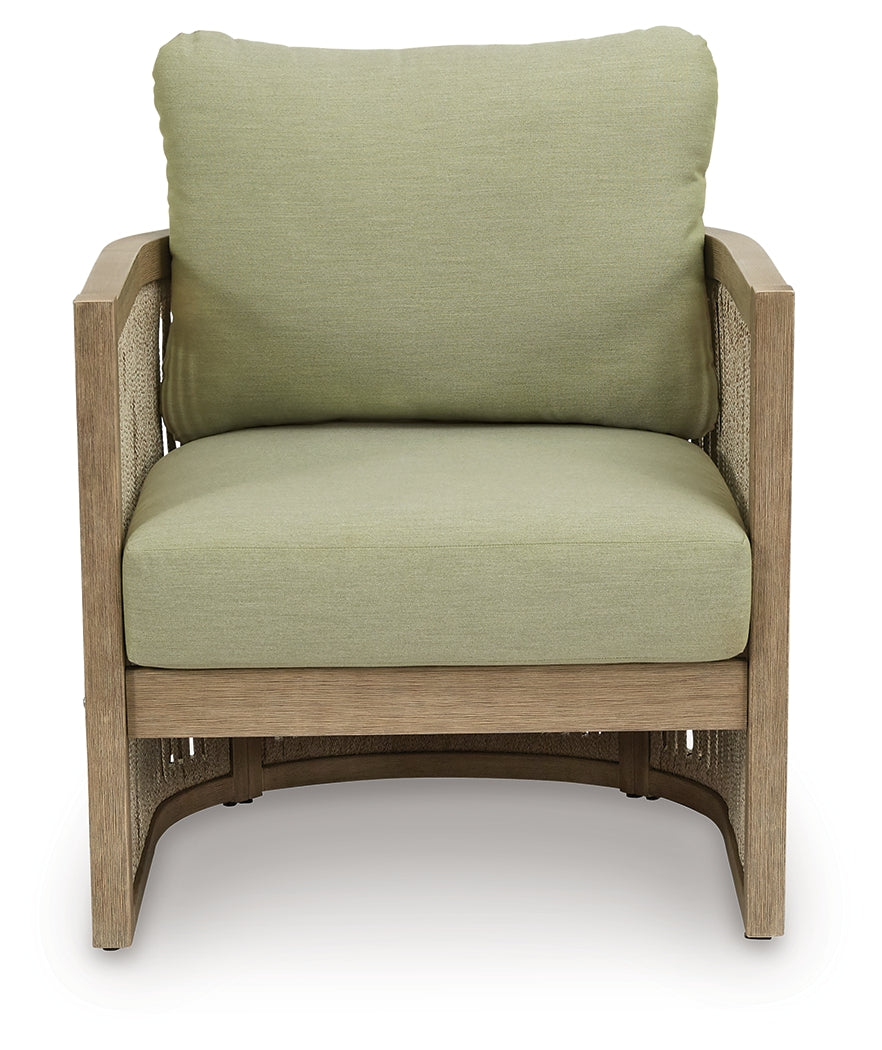 Serena Shores Beige/Green Lounge Chair w/Cushion (Set of 2)