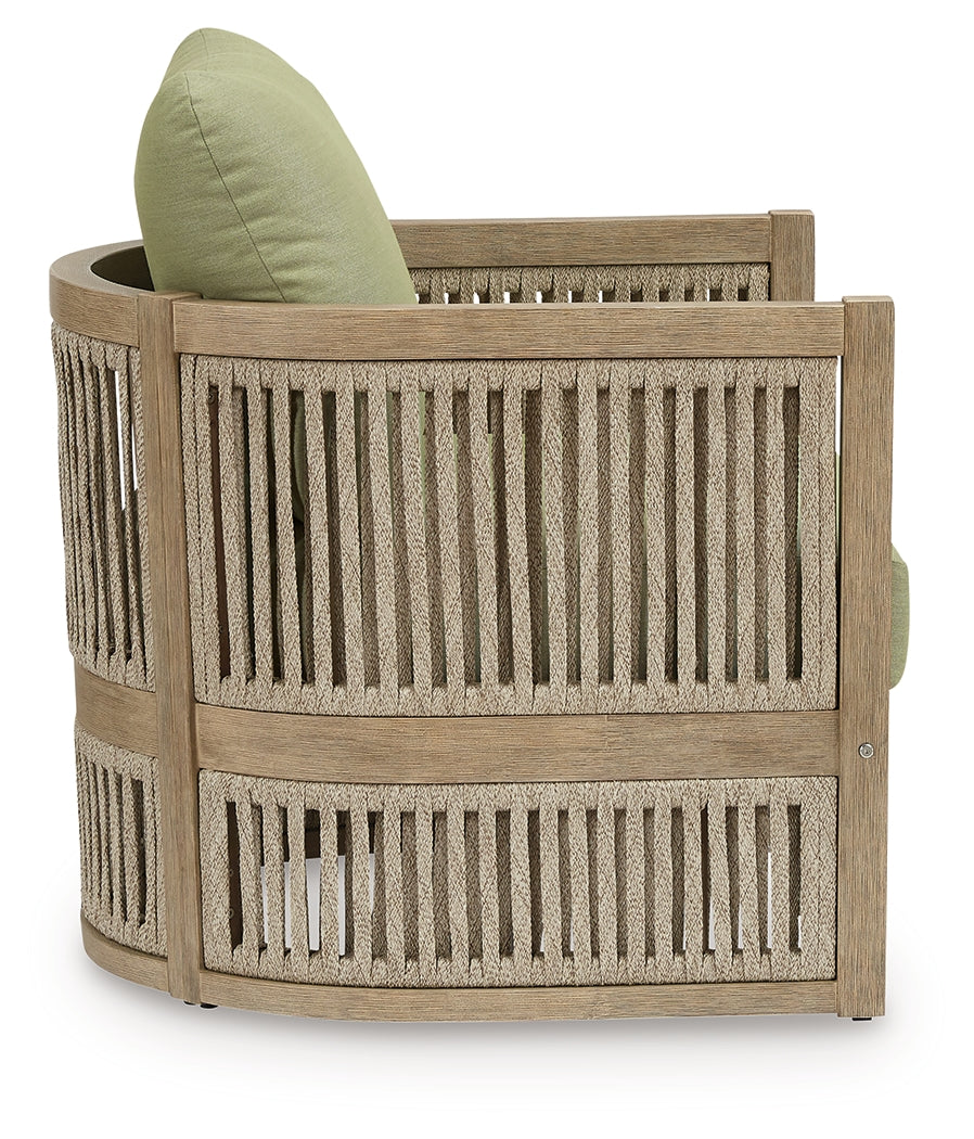 Serena Shores Beige/Green Lounge Chair w/Cushion (Set of 2)