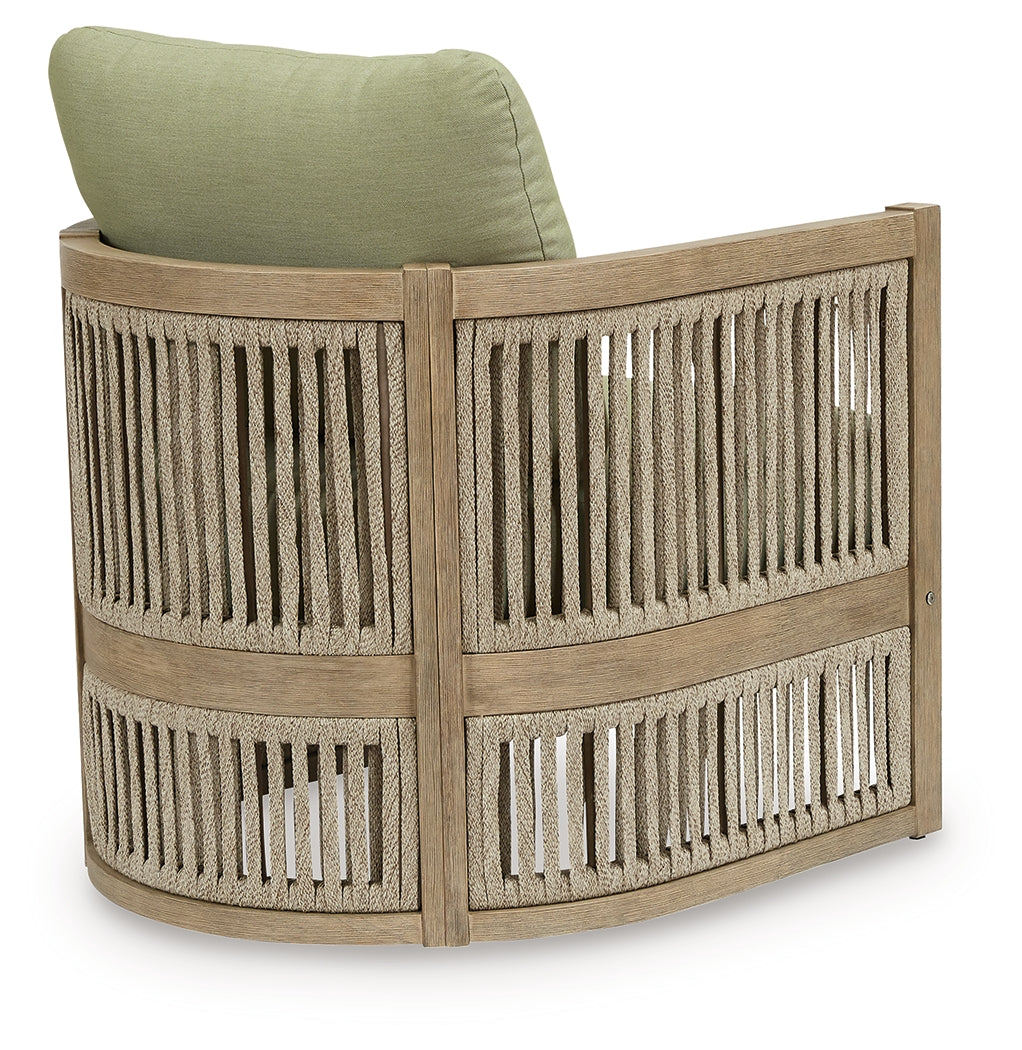 Serena Shores Beige/Green Lounge Chair w/Cushion (Set of 2)
