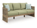 Serena Shores Beige/Green Sofa with Cushion