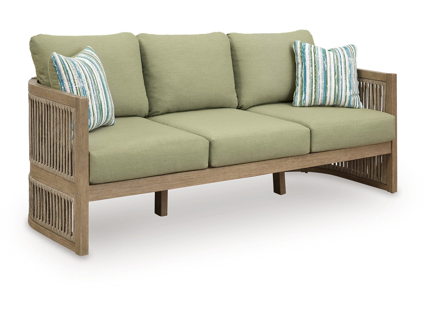 Serena Shores Beige/Green Sofa with Cushion