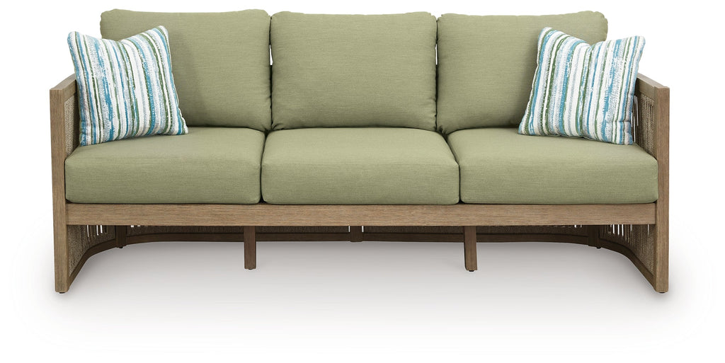 Serena Shores Beige/Green Sofa with Cushion