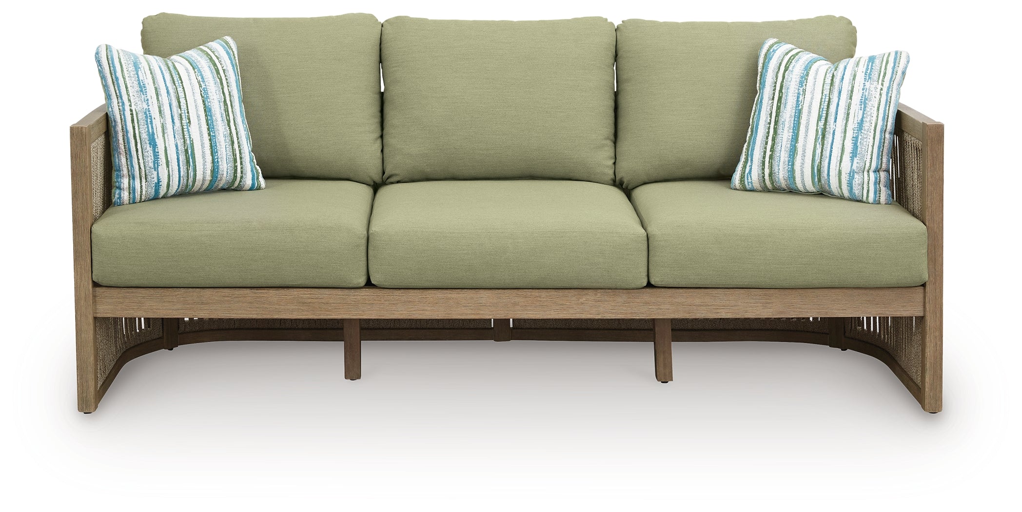 Serena Shores Beige/Green Sofa with Cushion