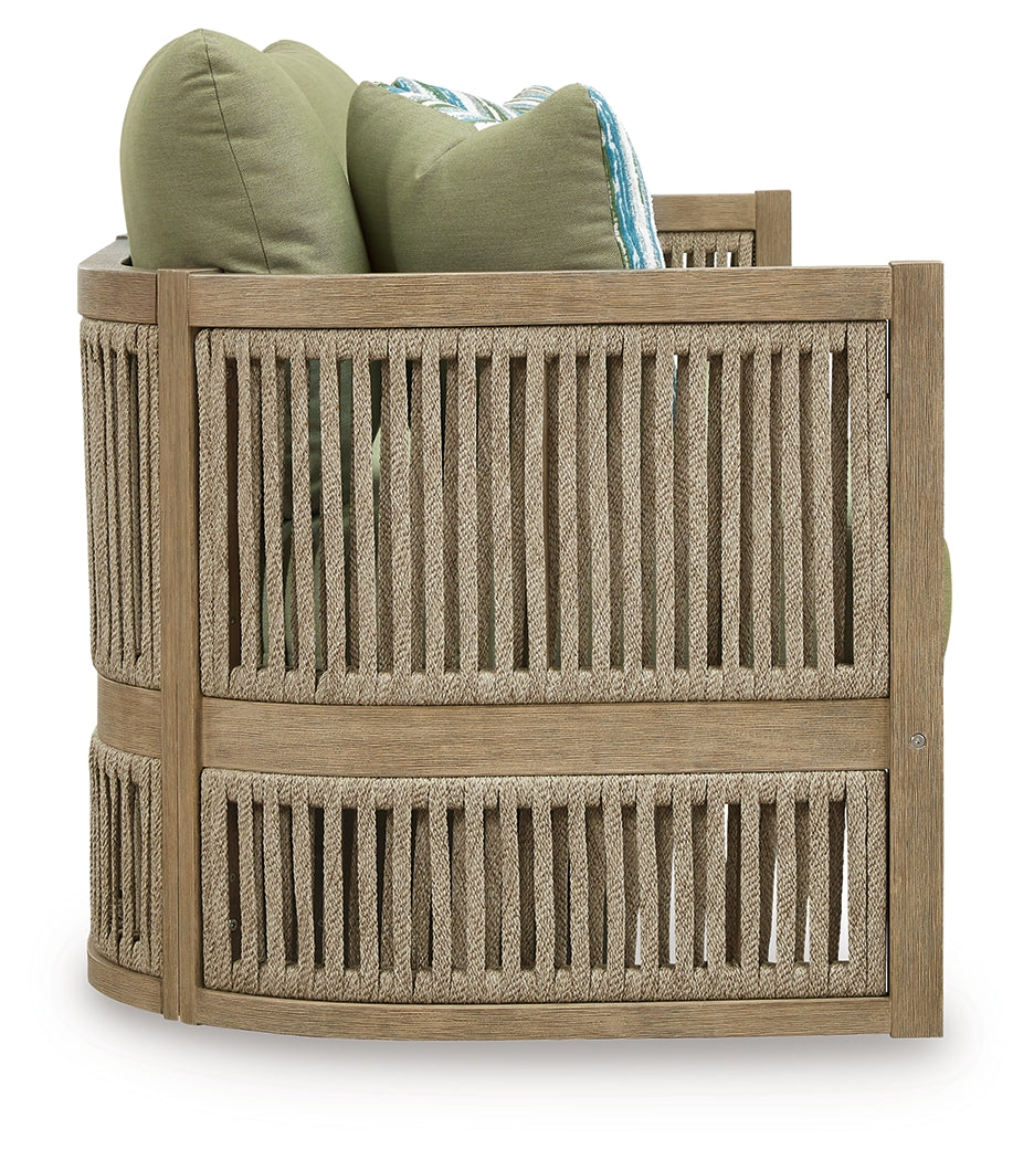 Serena Shores Beige/Green Sofa with Cushion