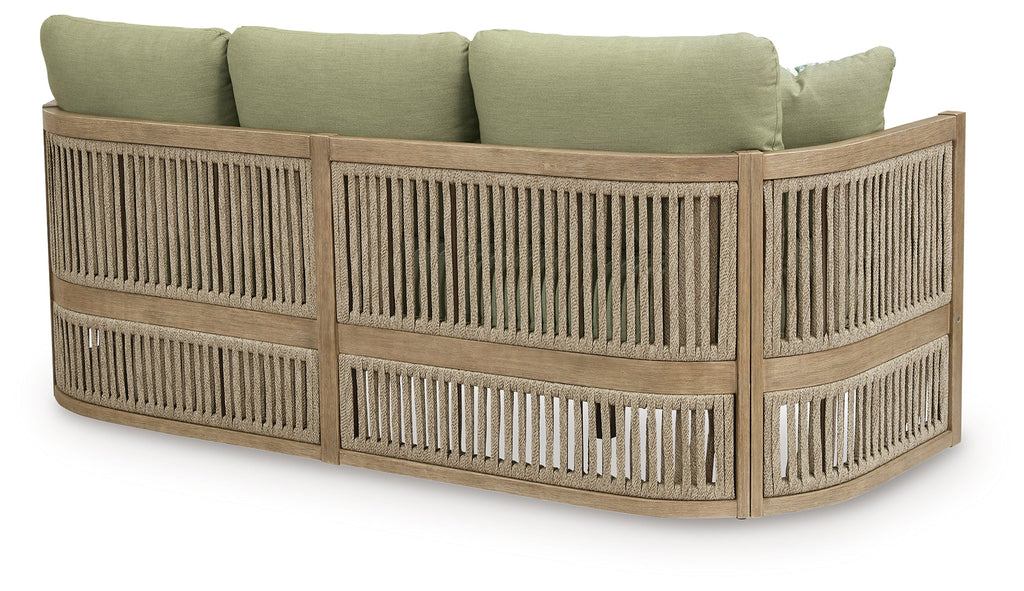Serena Shores Beige/Green Sofa with Cushion