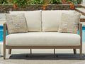 Serene Bay Dark Brown/White Loveseat w/Cushion