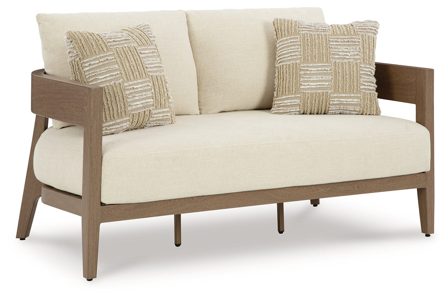 Serene Bay Dark Brown/White Loveseat w/Cushion