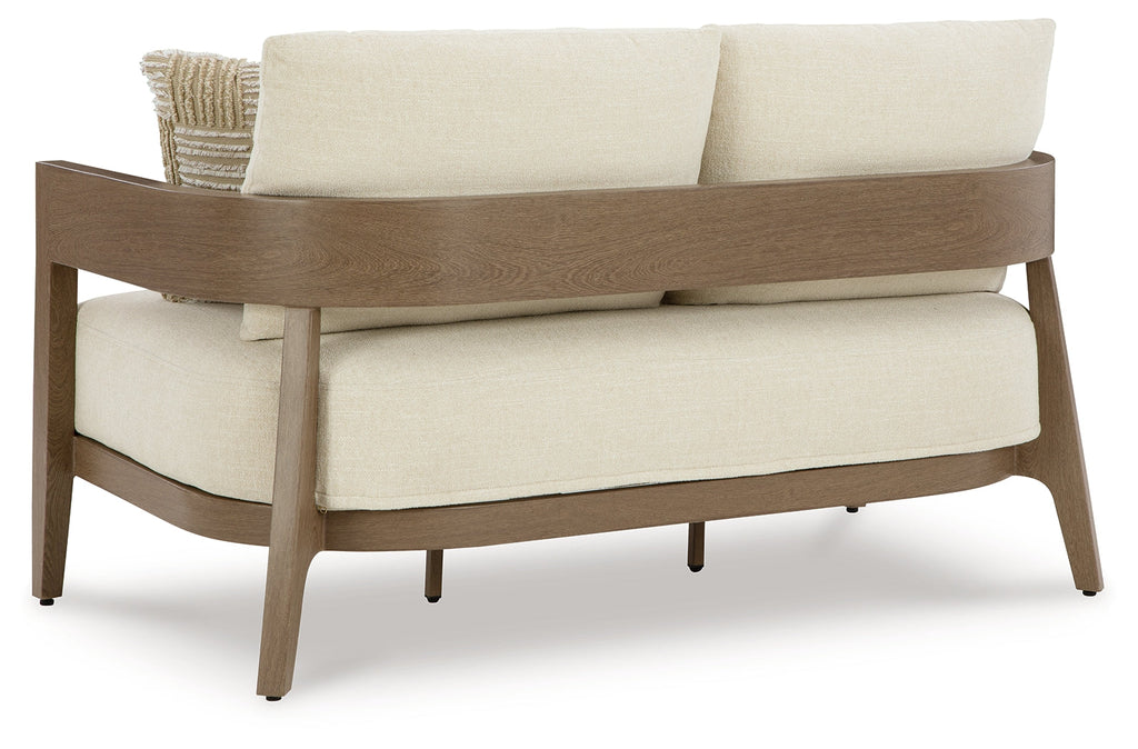 Serene Bay Dark Brown/White Loveseat w/Cushion