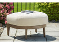 Serene Bay Dark Brown/White Ottoman with Cushion