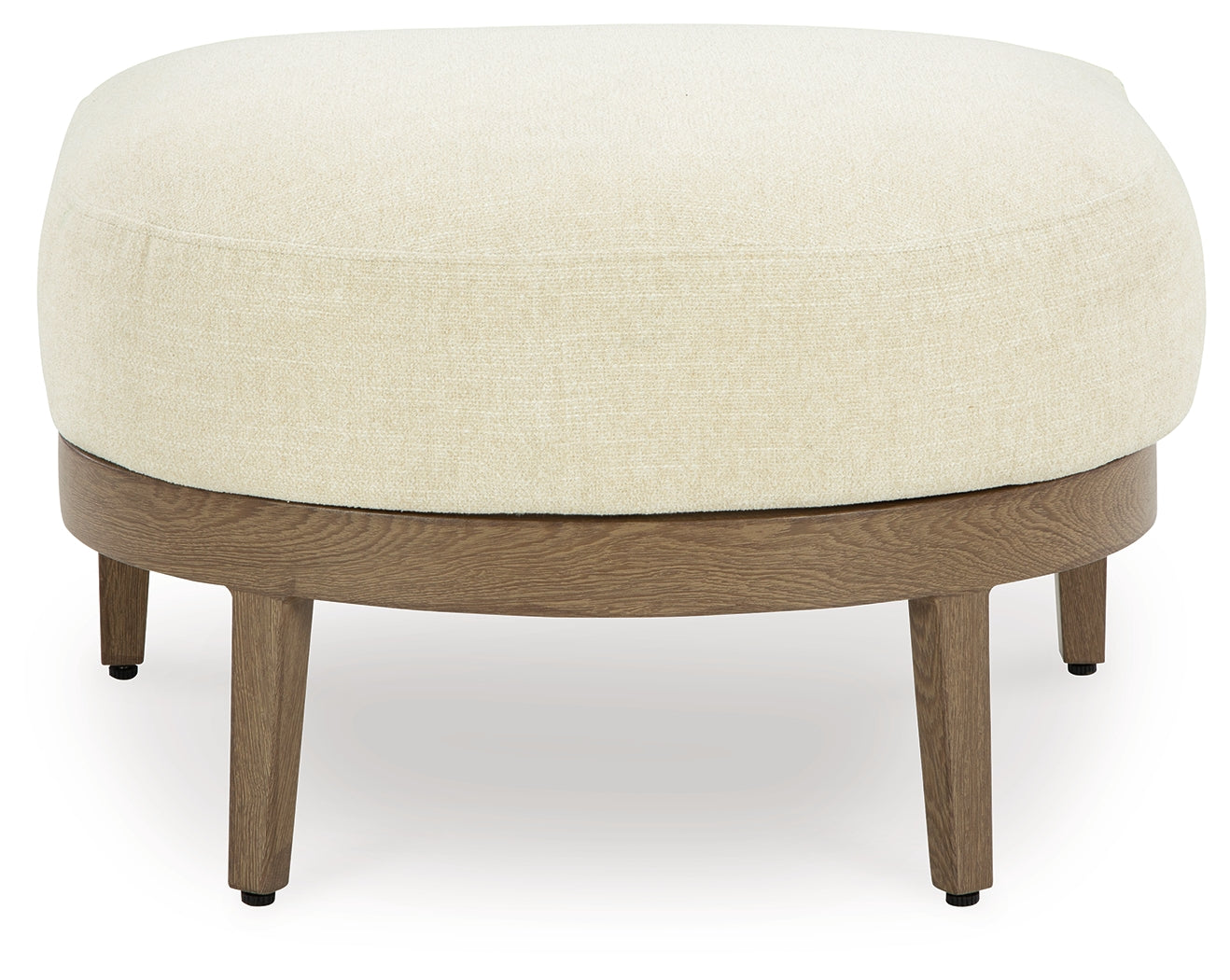 Serene Bay Dark Brown/White Ottoman with Cushion
