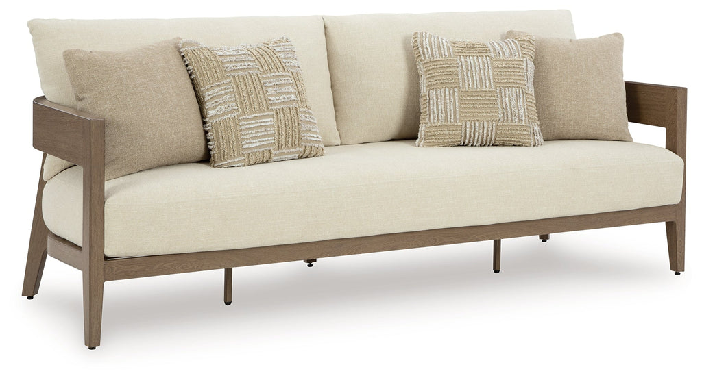 Serene Bay Dark Brown/White Sofa with Cushion