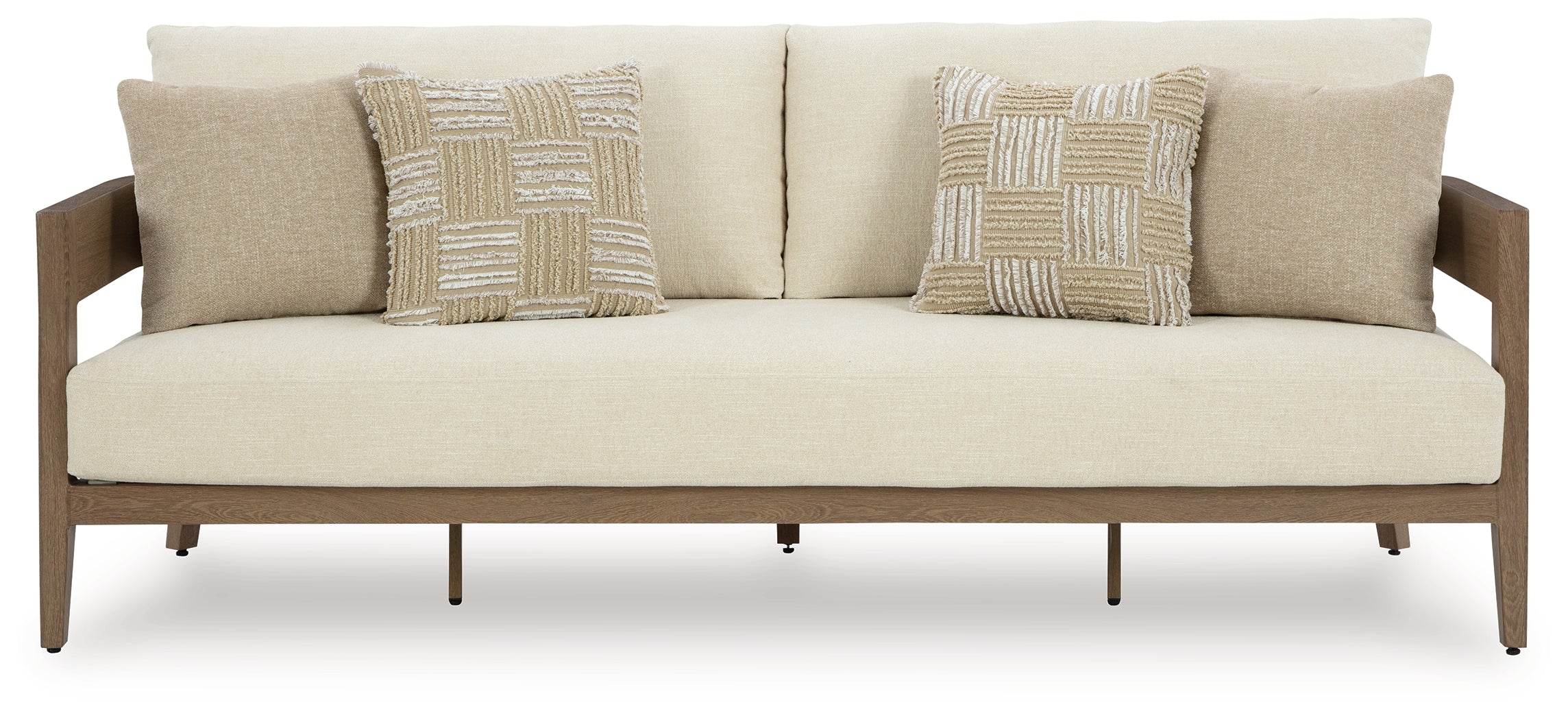 Serene Bay Dark Brown/White Sofa with Cushion