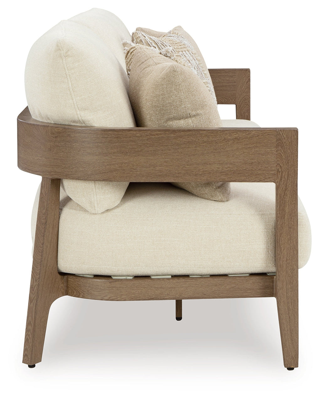 Serene Bay Dark Brown/White Sofa with Cushion