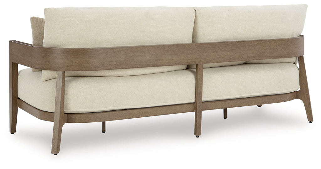 Serene Bay Dark Brown/White Sofa with Cushion