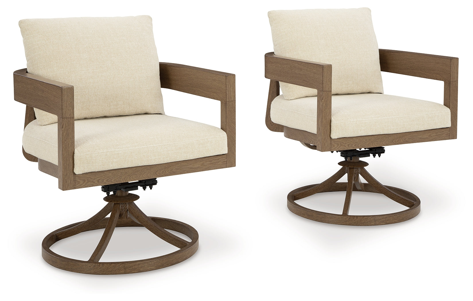 Serene Bay Dark Brown/White Swivel Chair w/Cushion (Set of 2)