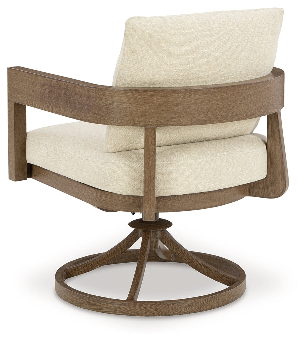 Serene Bay Dark Brown/White Swivel Chair w/Cushion (Set of 2)