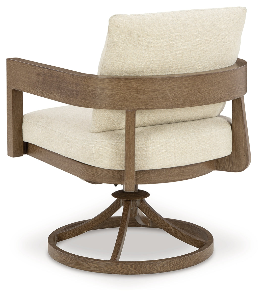 Serene Bay Dark Brown/White Swivel Chair w/Cushion (Set of 2)