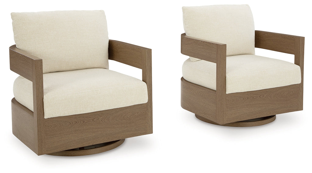 Serene Bay Dark Brown/White Swivel Glider Chair w/Cushion