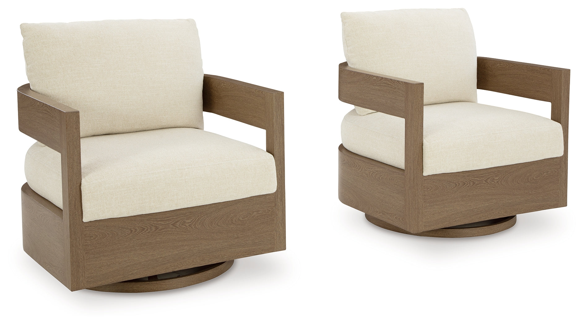 Serene Bay Dark Brown/White Swivel Glider Chair w/Cushion