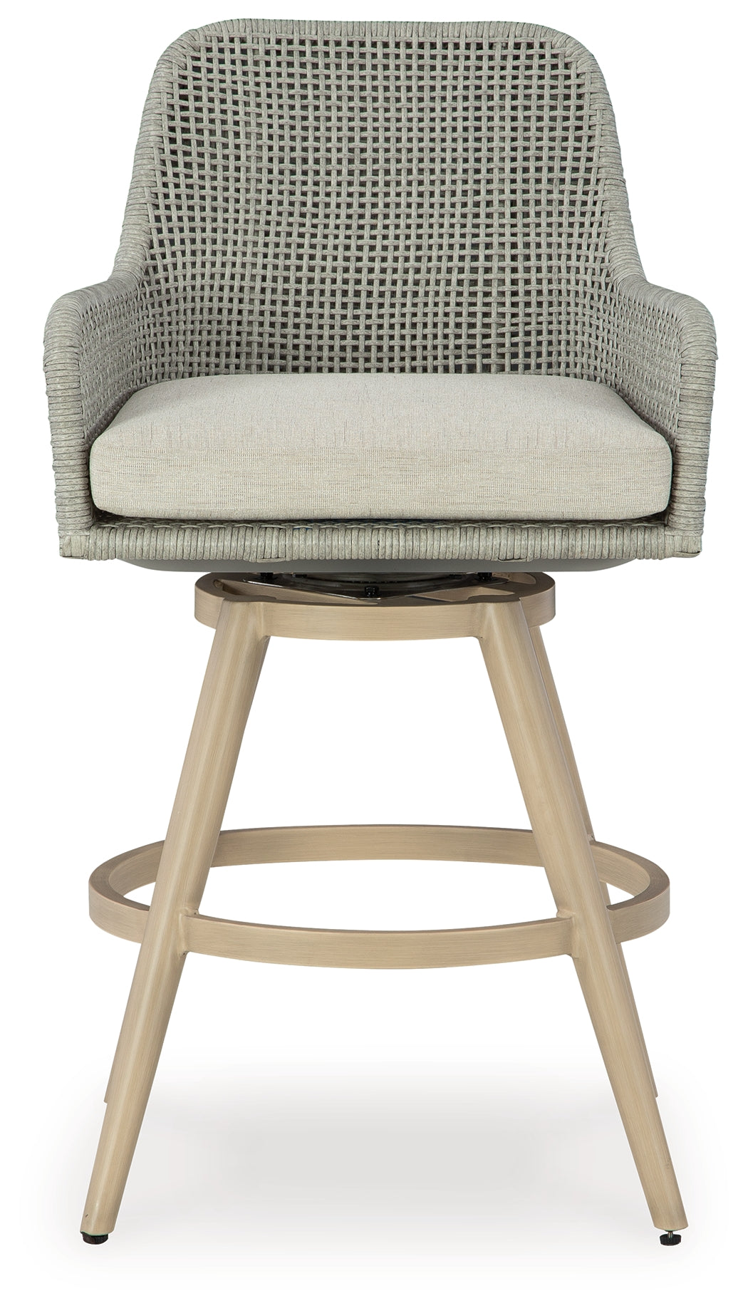 Seton Creek /Gray Outdoor Bar Height Barstool, Beige