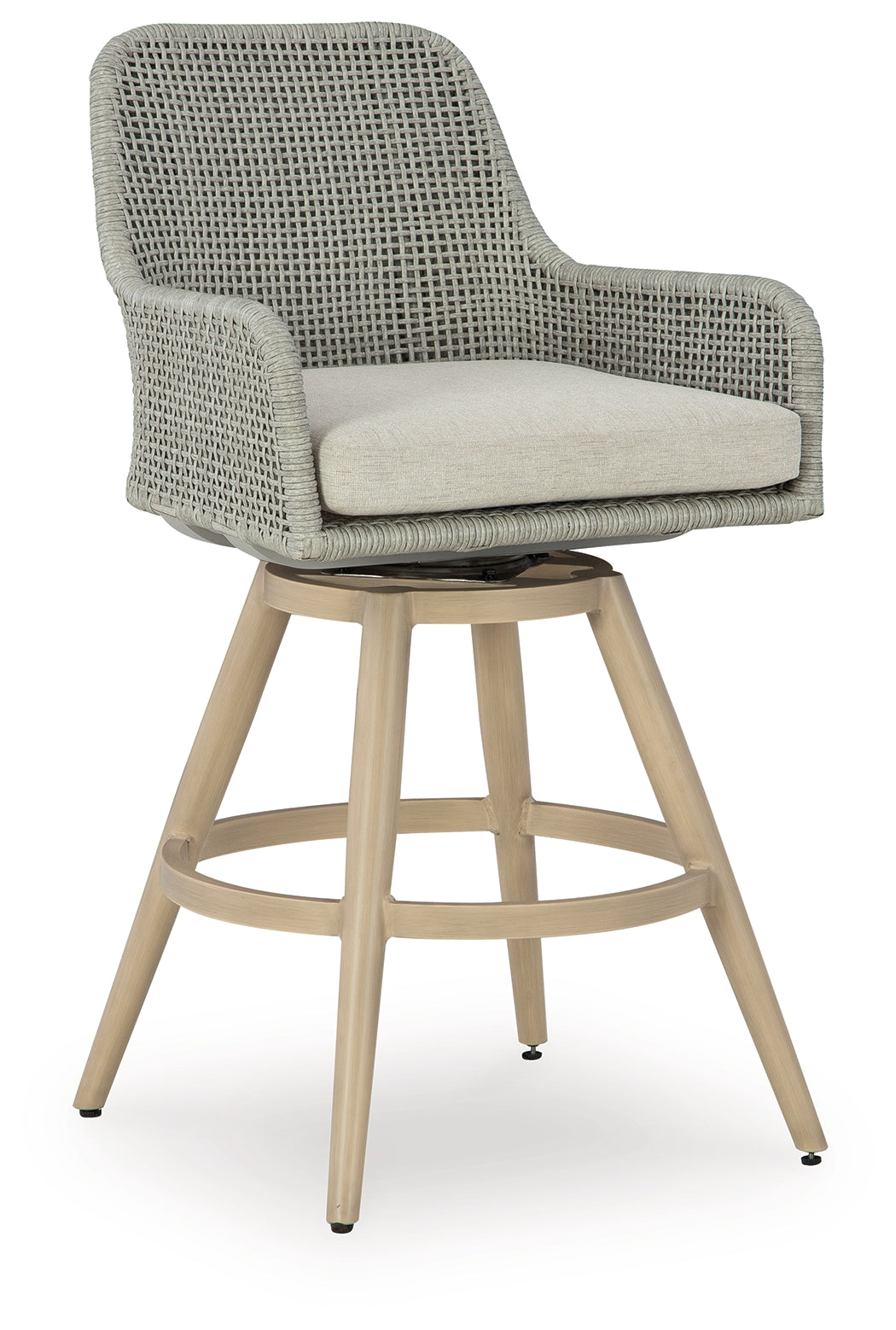 Seton Creek /Gray Outdoor Bar Height Barstool, Beige