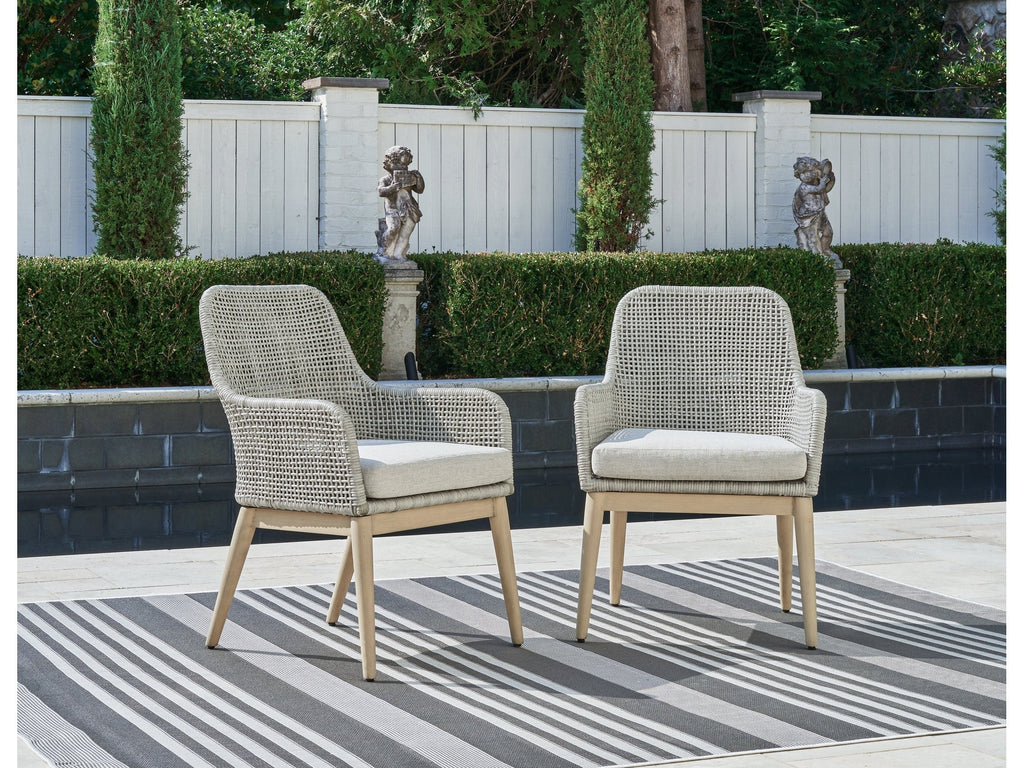 Seton Creek Gray Outdoor Dining Armchair (Set of 2)