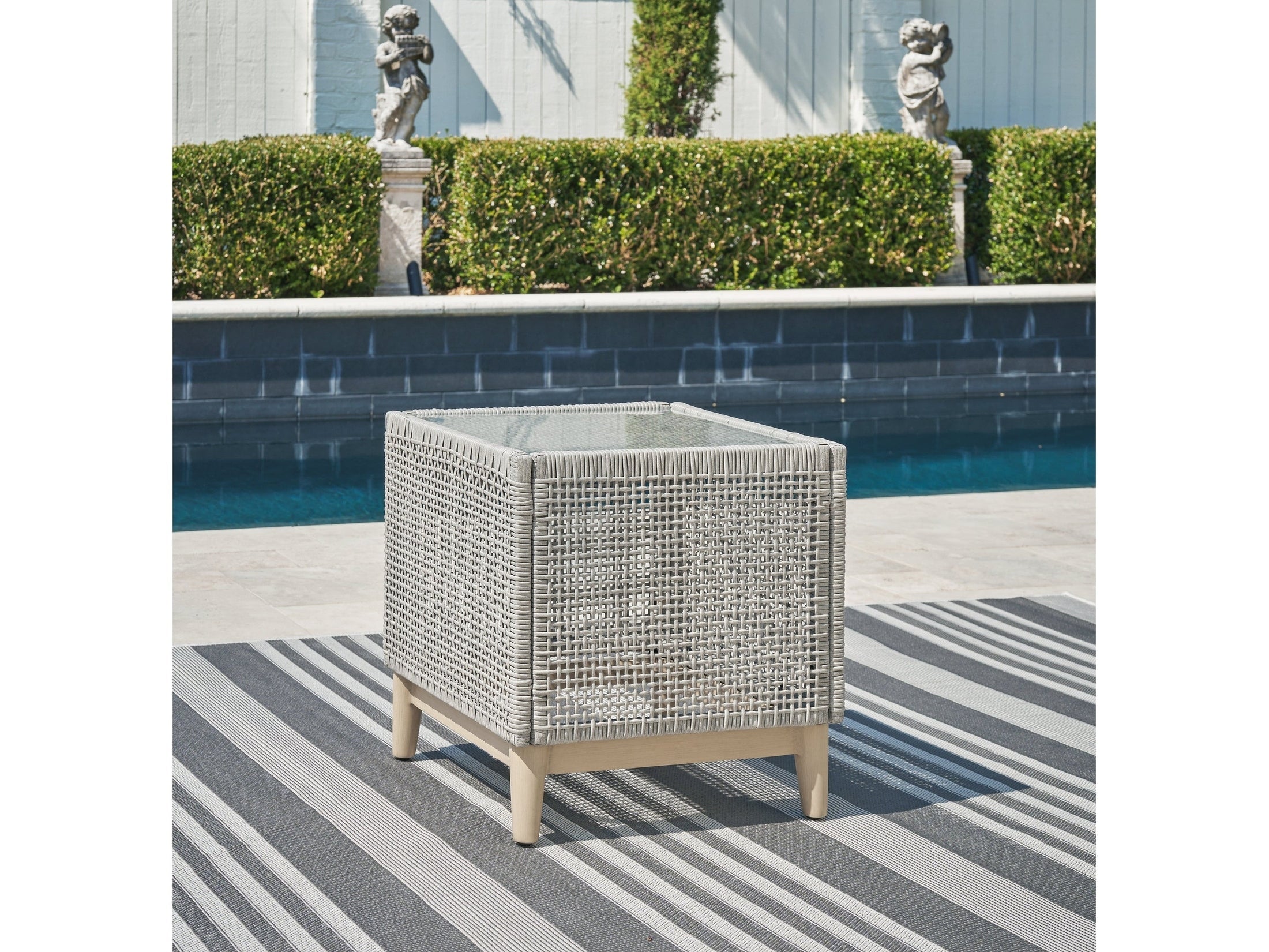 Seton Creek Gray Outdoor End Table