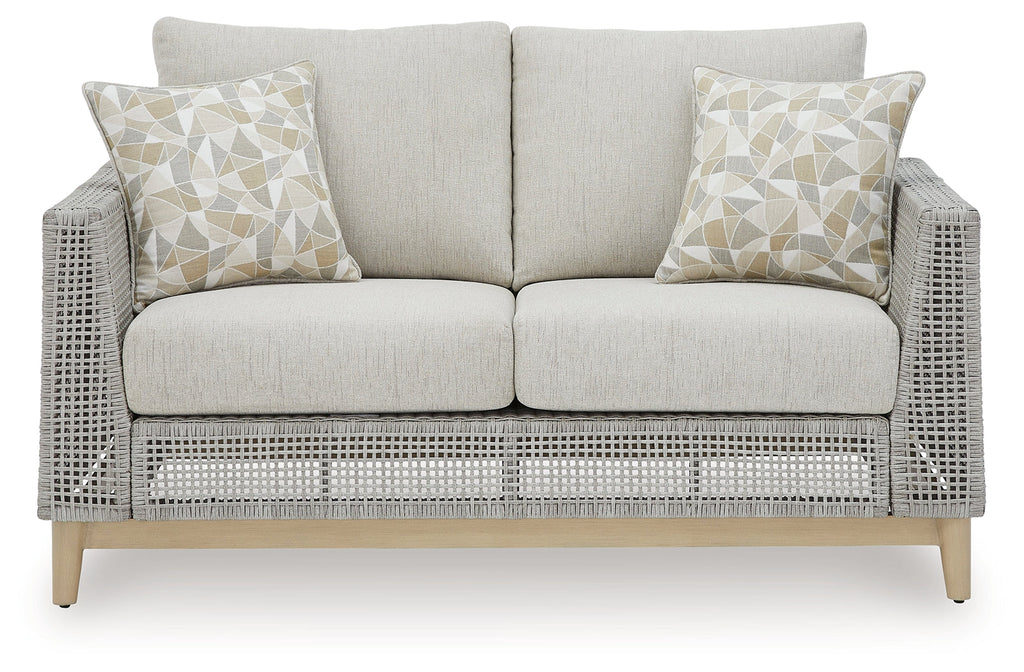 Seton Creek Gray Outdoor Loveseat w/ Cushion