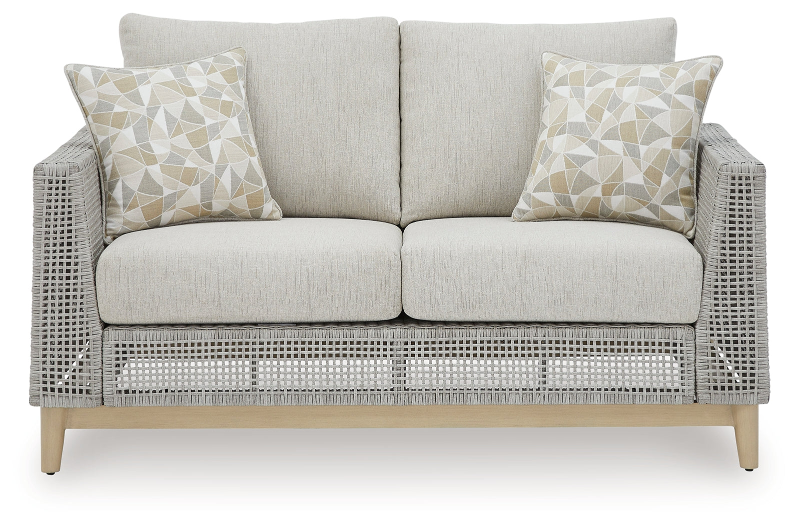 Seton Creek Gray Outdoor Loveseat w/ Cushion