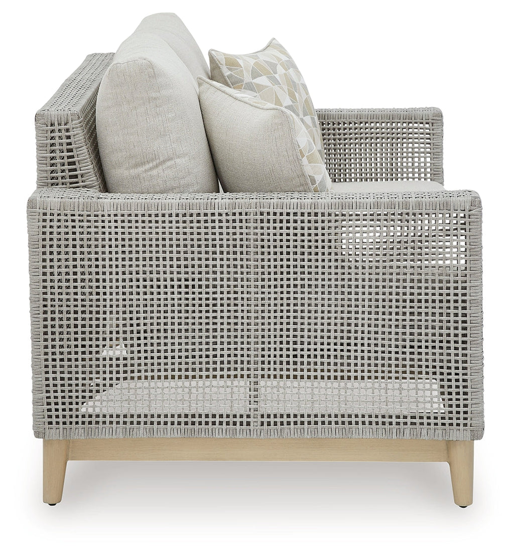 Seton Creek Gray Outdoor Loveseat w/ Cushion