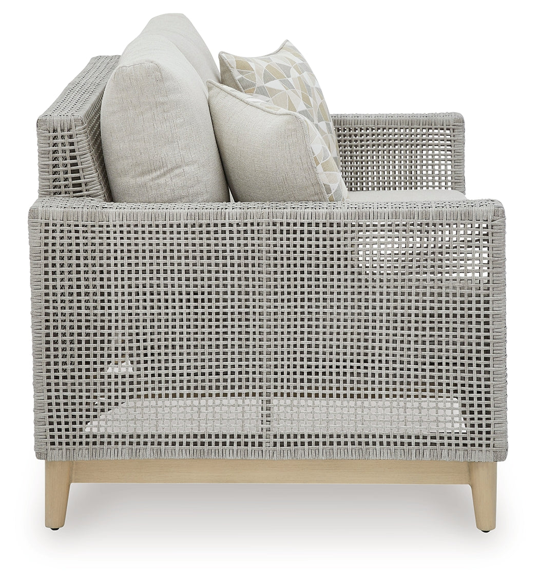 Seton Creek Gray Outdoor Loveseat w/ Cushion