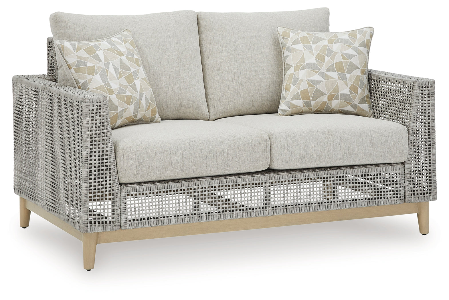 Seton Creek Gray Outdoor Loveseat w/ Cushion