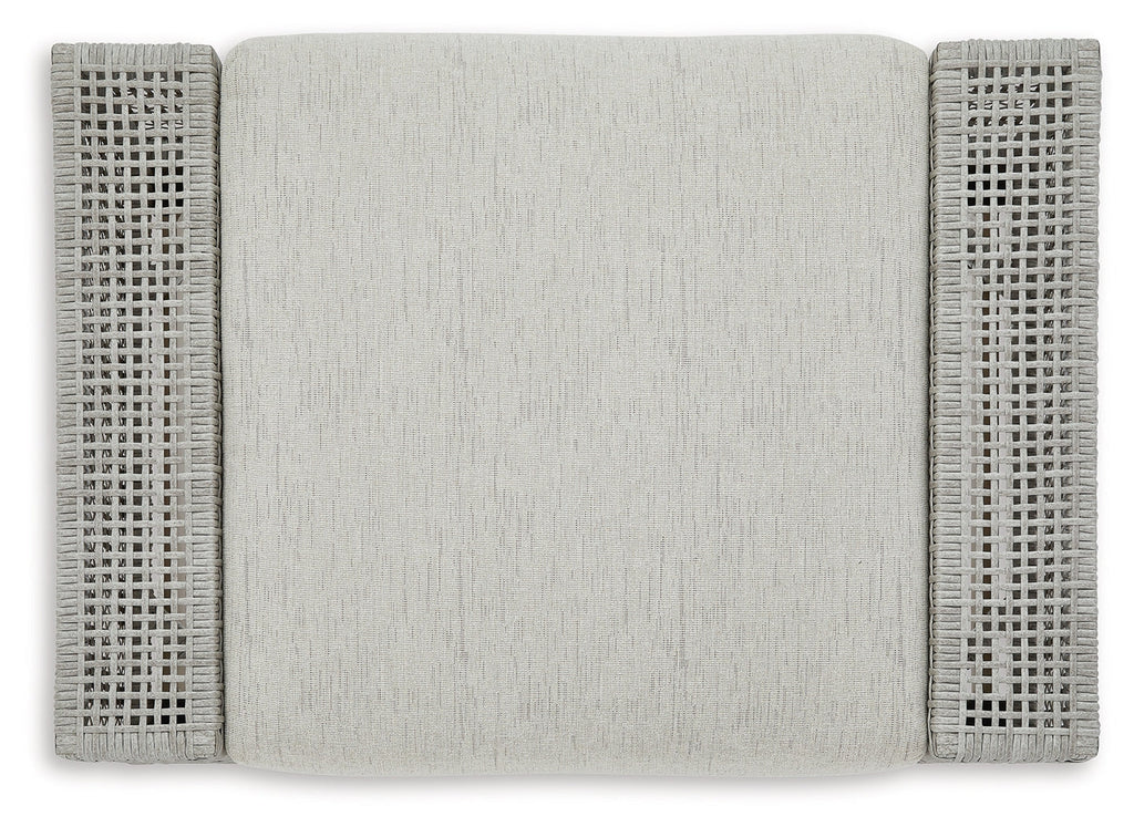 Seton Creek Gray Outdoor Ottoman w Cushion