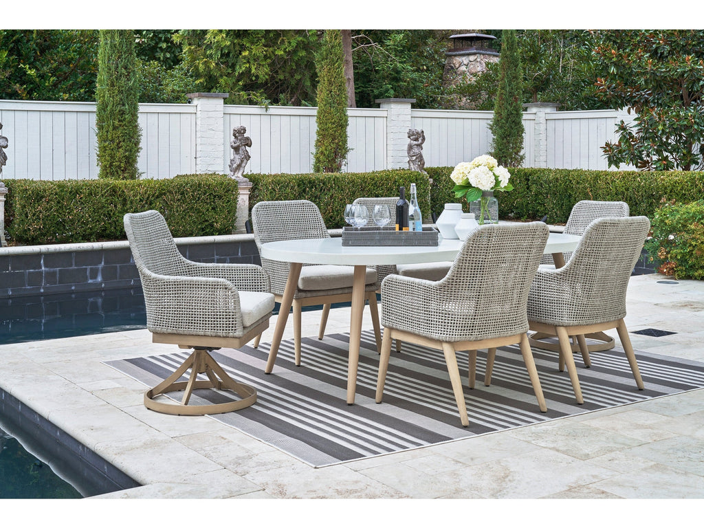 Seton Creek Gray Outdoor Oval Dining Set / 7pc