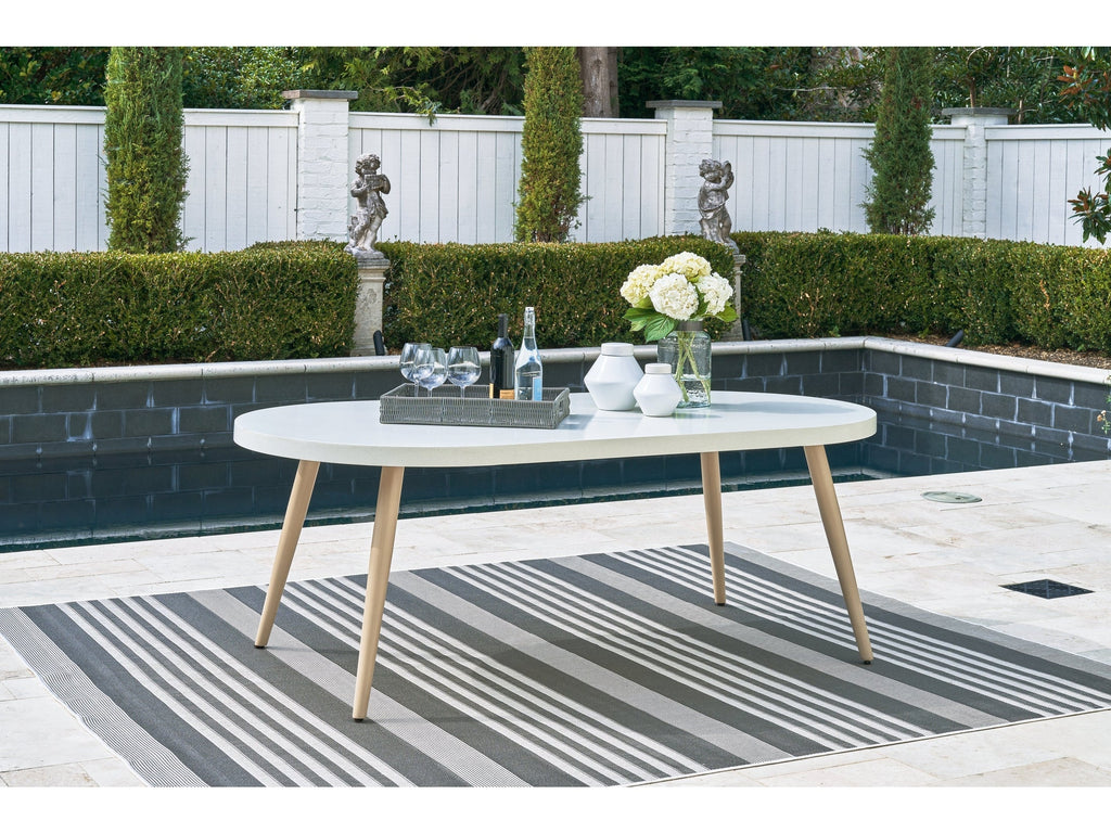 Seton Creek Gray Outdoor Oval Dining Set / 7pc