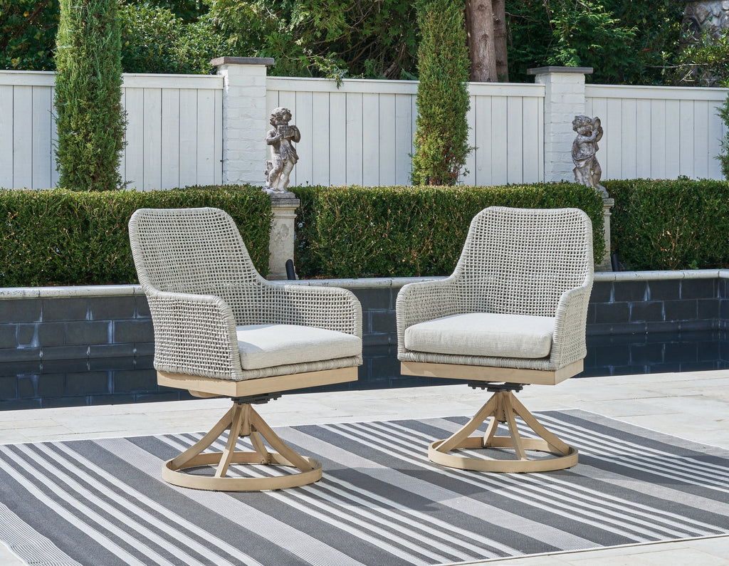 Seton Creek Gray Outdoor Oval Dining Set / 7pc