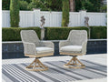 Seton Creek Gray Outdoor Swivel Dining Chair (Set of 2)