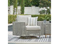 Seton Creek Gray Outdoor Swivel Lounge Chair w/ Cushion