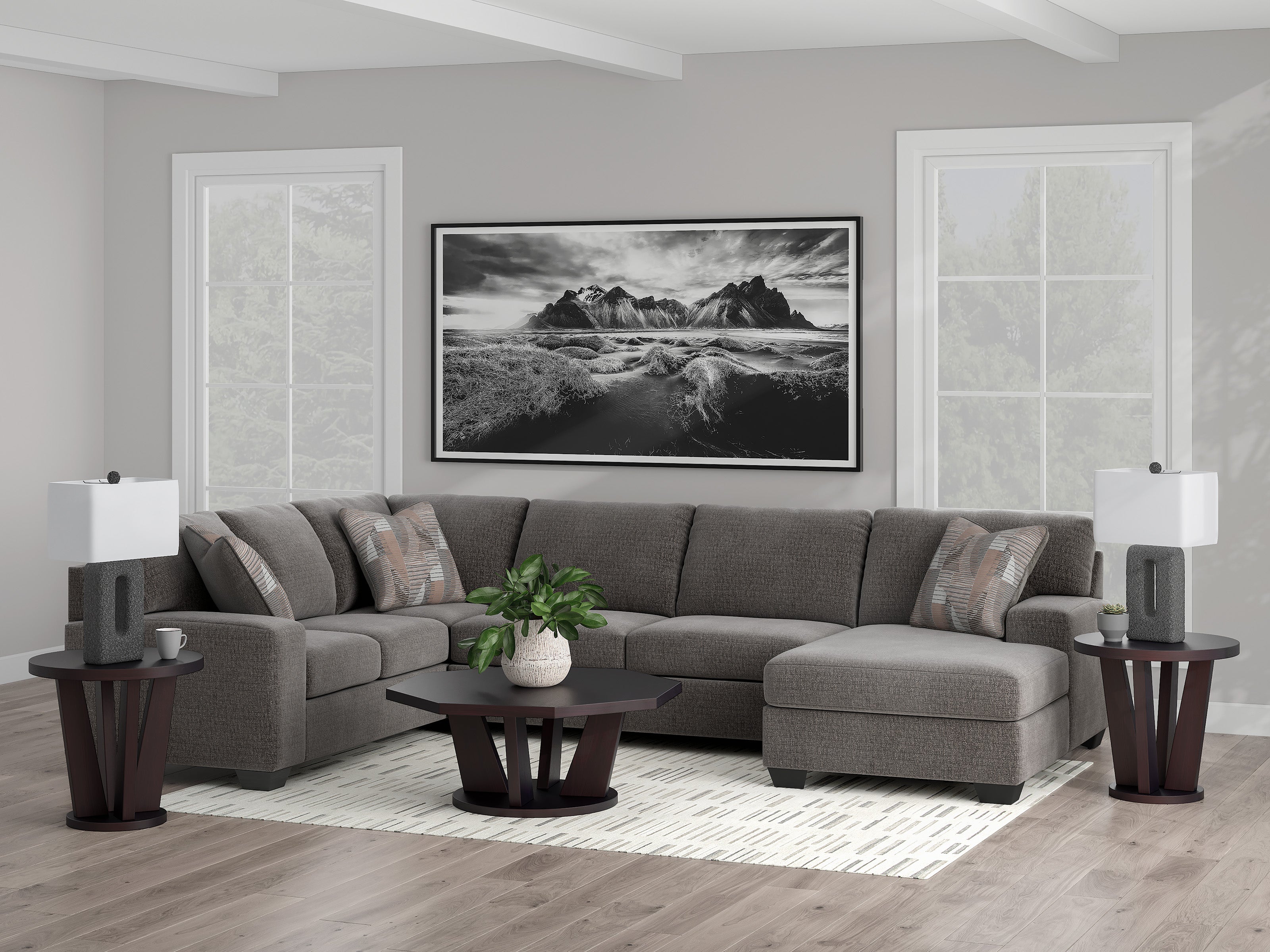 Seyler Lane Greystone 3-Piece Sectional with RAF Chaise