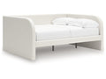 Shapella Tan/White Full Upholstered Day Bed
