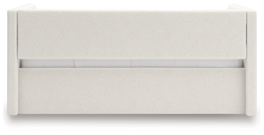 Shapella Tan/White Full Upholstered Day Bed