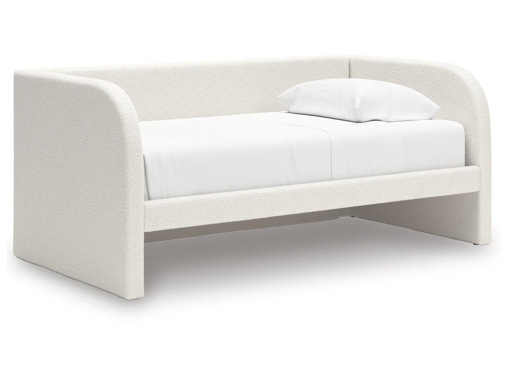 Shapella Tan/White Twin Upholstered Day Bed